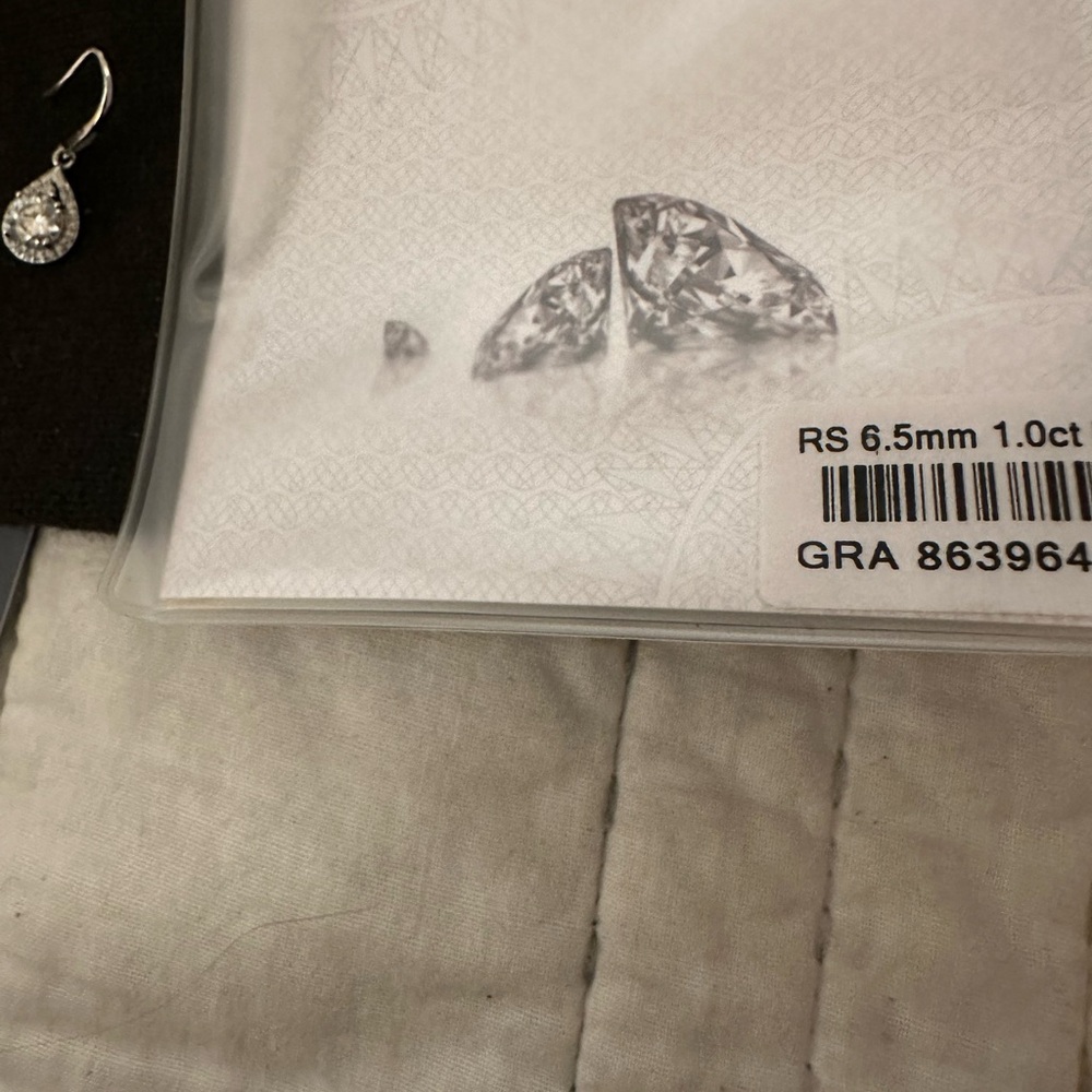 Over 2 ctw Dangle Teardrop Moissanite Diamond Earrings 915 silver w/Certificate - Picture 3 of 4